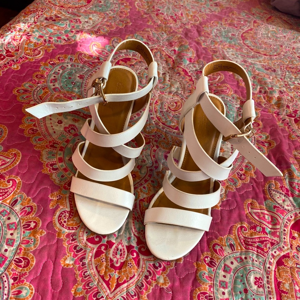 Elegant White Strappy Heels